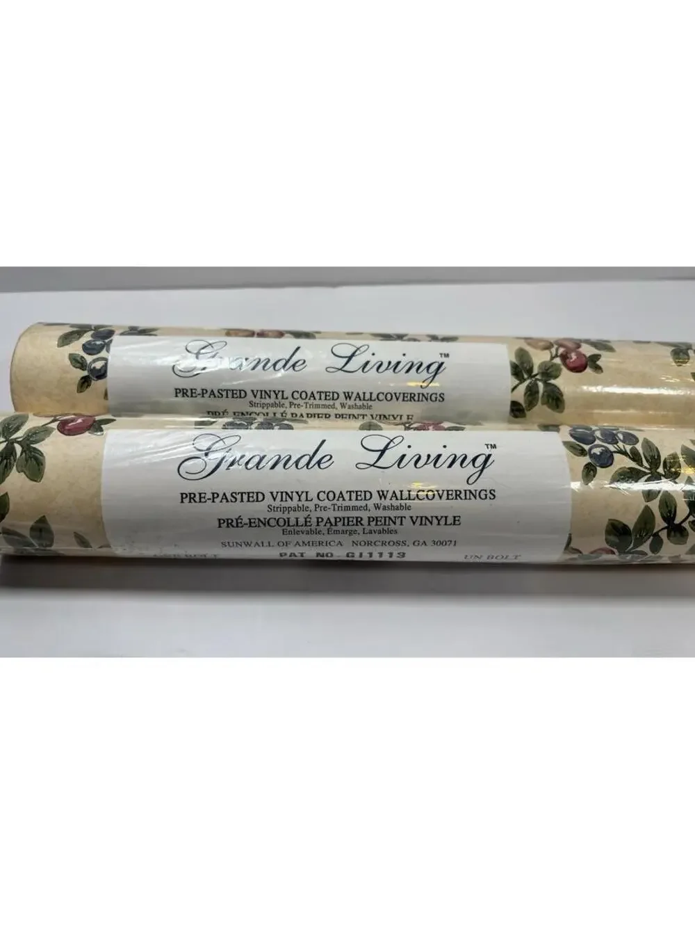 Set Of 2 VTG Grande Living Pre Pasted Floral Wallpaper 56.37 Sq Ft